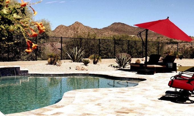 Sonoran Foothills Villa | Phoenix Home with heated pool, desert views & hot tub