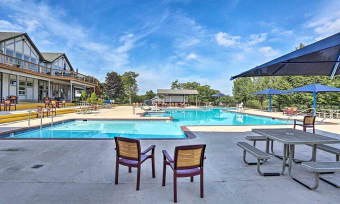 Bushkill House | Poconos Getaway: Indoor Pool, Walk to Chair Lift!
