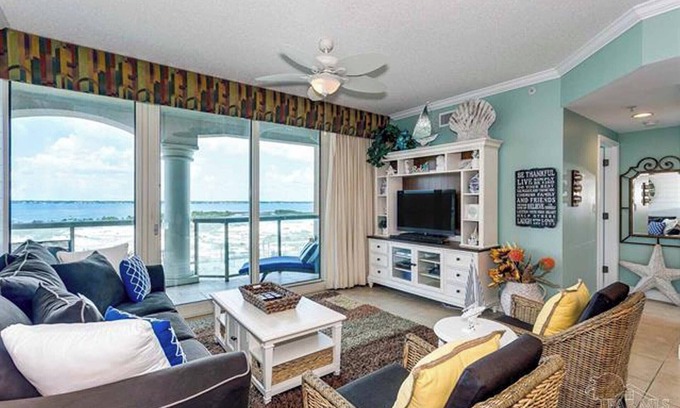 Pensacola Beach Condo | 🌊Portofino 3-706 | Luxury 2BR Condo w/Sound Views + Pools + Spa🌊