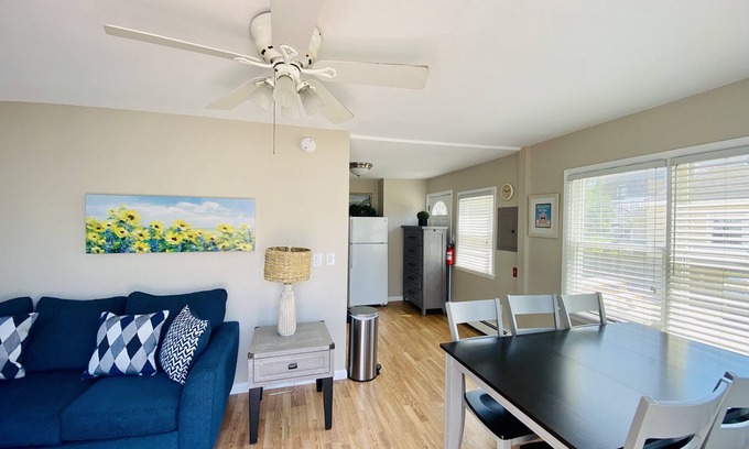 Ortley Beach House | PREMIER HOST-2BR SEASIDE PARK SUITE571, One Short Block to Beach, Kit, Liv Room