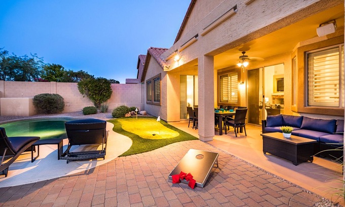 Carefree Crossing House | Prime Location, Heated Pool, Fun Game Room, Putting Green, Outdoor BBQ, & More