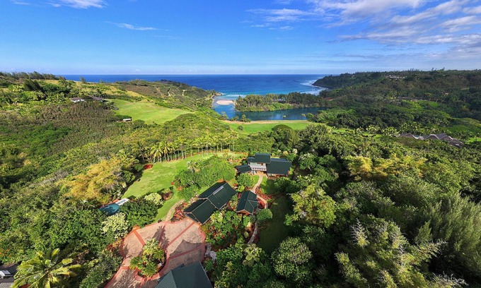 Kilauea House | Private home on 12 lush acres, ocean views, path to beach, two bedroom main house!