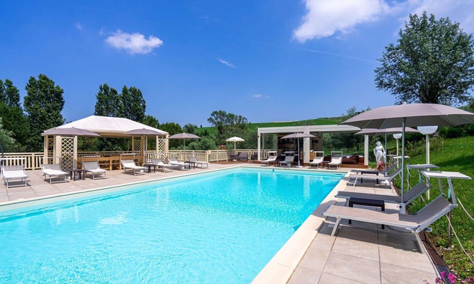 Dogana Villa | Private Villa with A/C, WIFI, hot tub, private pool, sauna, TV, patio, panoramic view, parking