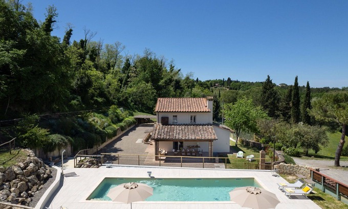 Gambassi Terme Villa | Private Villa with A/C, private pool, WIFI, TV, patio, panoramic view, close to San Gimignano