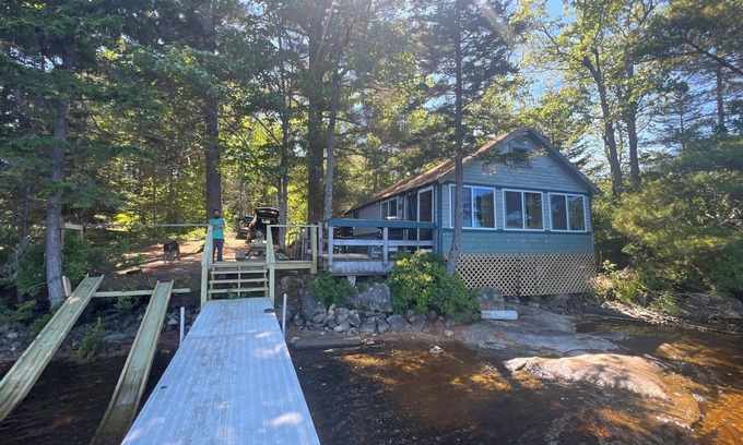 Penobscot Cabin | Quiet Lakeside Cabin Nestled under Huge Pine