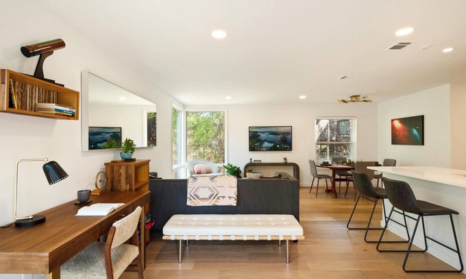 Barton Hills House | Remodeled duplex in Barton Hills with open kitchen, great patio. Sunset views.