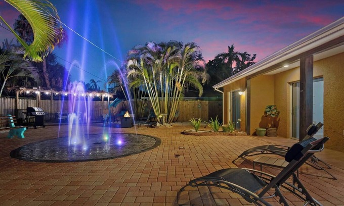 Trailer Estates Villa | Resort-Style Coastal Villa - Luxurious Courtyard - Splash Pad, Fire Pit, and More!