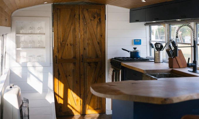 Gaines Cabin | Route 6 Campground presents: Tiny home | One bedroom Schoolbus