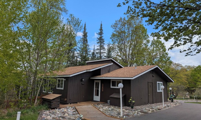 Sayner Cabin | Rustic Fawn at White Birch Lake | Fireplace, AC, Lake Access w/Dock, Dogs OK