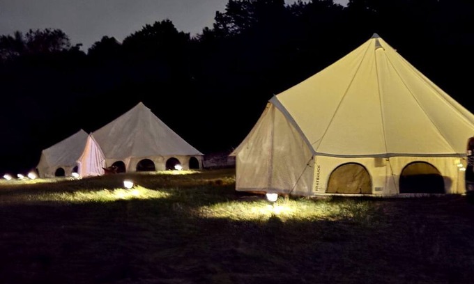 Mount Aetna RV Rental | Rustic Glamping Tent with Farm Animals near Hershey in Fredericksburg, PA