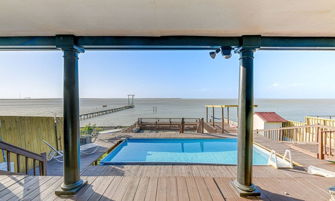 Flour Bluff House | Scenic Home w/ Private Pool & Dock on Oso Bay!