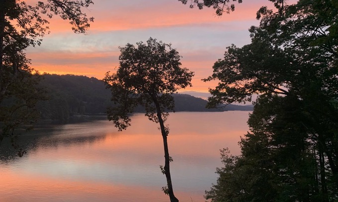 Cullowhee House | Secluded Lake Glenville Compound-Modern Rustic Prime Lake View