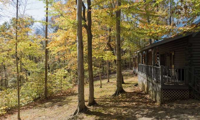 Jamestown Cabin | Serene 3 Bed Log Cabin at Jamestown Marina, Tucked Away in a Wooded Area #303