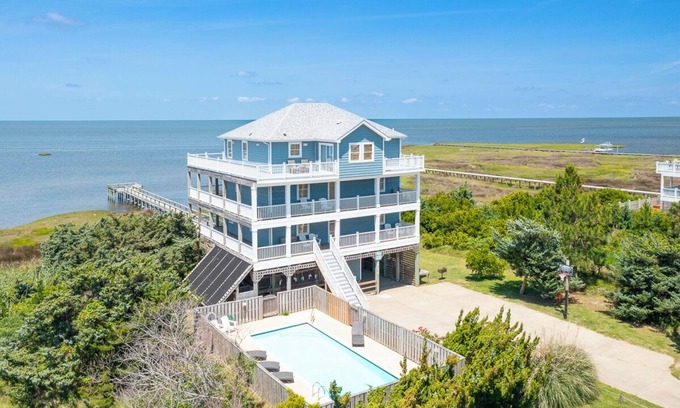 Wind Over Waves House | Soundfront serenity with a private dock at Blue Horizon in Salvo!