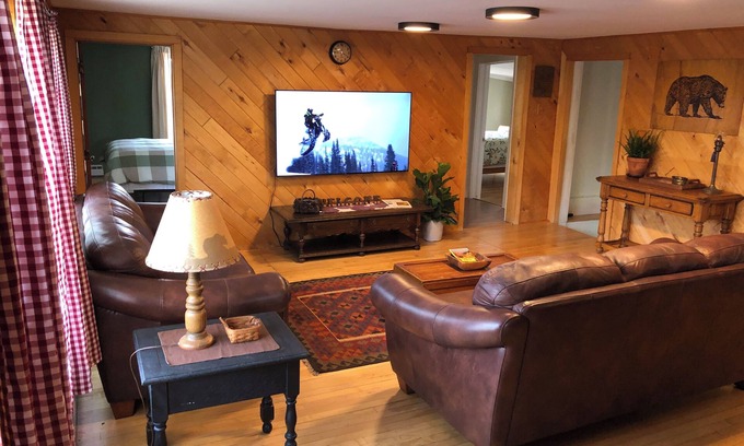 Calumet House | Spacious home with charming lodge feel – In town, one block from trails!