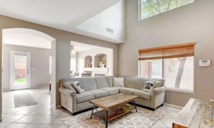 Summerlin House | Spacious home with grass backyard, fire pit, & craft bar!