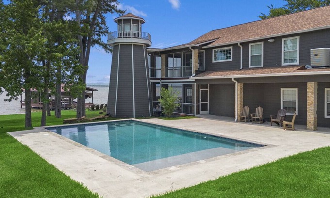 Onalaska House | Spacious Lakefront Home w/Pool, Game Room & Patio