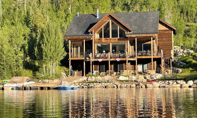 Grand Lake House | Spacious Lakefront Home, Private Dock & Beach, Elevator, Stunning Views