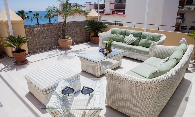 Torremolinos House | Spacious Sea View Penthouse with Sea View, Wi-Fi & Terrace