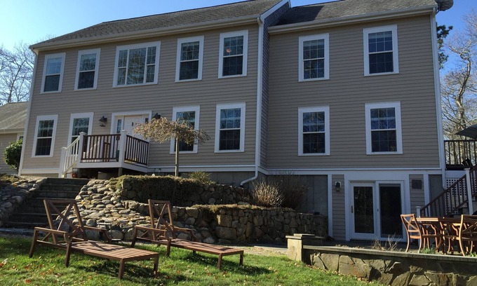 East Falmouth House | Spacious waterfront home: 5 Bedrooms + finished walk-out basement/bunk room