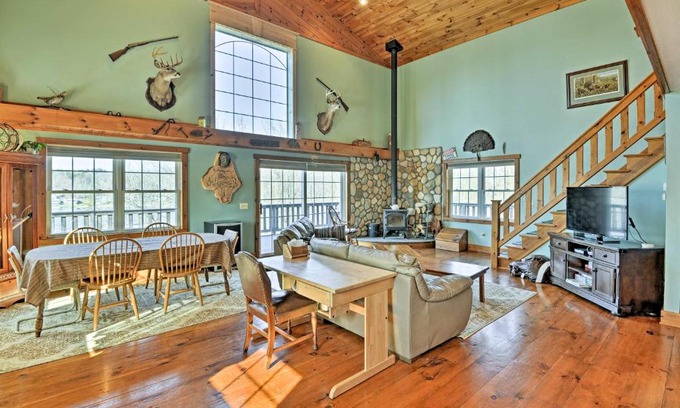 Wolcott House | Spacious Wolcott Lake Cottage with Wraparound Deck!