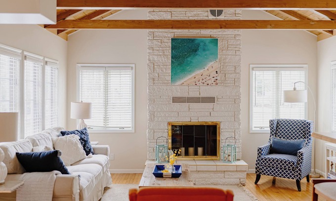 Grand Beach Cottage | Steps to Beach Heated Pool Fire Pit Spacious Yard & Playground Nearby