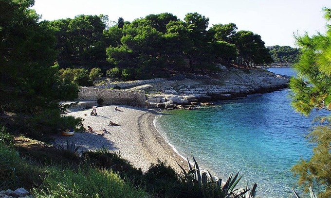 Cove Rogacic Apartment | Studio flat with balcony and sea view Vis (AS-8869-a)