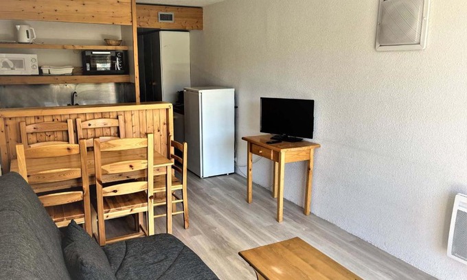 Arc-2000 Apartment | Studio pour 5 pers à Arc 2000, proche pistes, balcon, wifi et TV - FR-1-411-360
