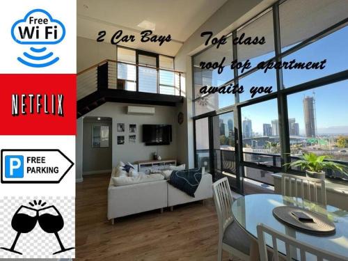Perth Central Business District Apartment | STUNNING! 'New York Style' Roof Top 2 Car Apartment