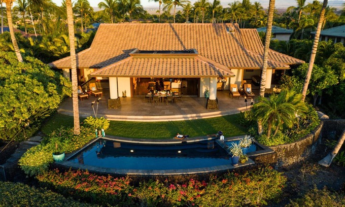 Kamuela House | Stunning Villa with Ocean Views, Pool, Home Theatre + Resort Amenities