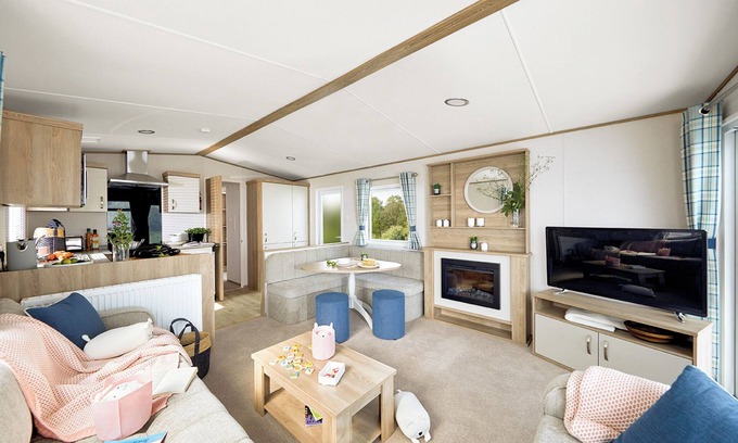 Aberystwyth House | Stylish and modern caravan with one double and one twin.
