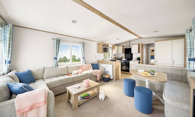 Aberystwyth House | Stylish and modern caravan with one double and two twin.