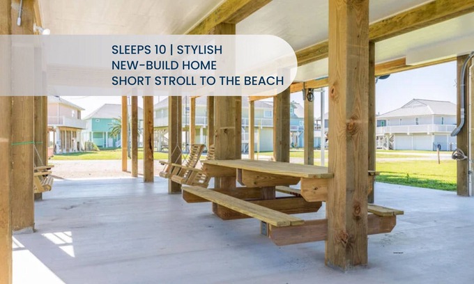 Port Bolivar House | Stylish | New-Build | Steps to Beach | Gulf Views