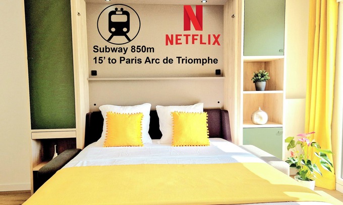 Chemin de l'Ile Apartment | Stylish Stay Near Paris - 850m to Subway RER A - Netflix 1BR-4P