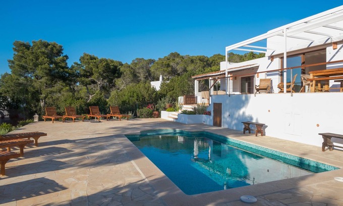 Cala Comte Villa | Sunset Villa with pool & sea views.