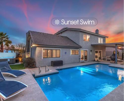 Green Valley North House | Sunset Swim, Luxury Vegas Villa with Pool, Hot Tub