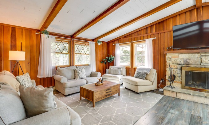 Long Pond Cabin | Swim Dock & Game Room: Lakefront Poconos Cabin!