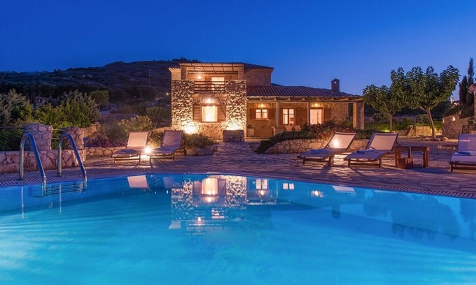 Korithi Villa | Tasteful Zakynthian Stone House with Wonderful Sea Views, Private Infinity Pool & Outdoor Jacuzzi!