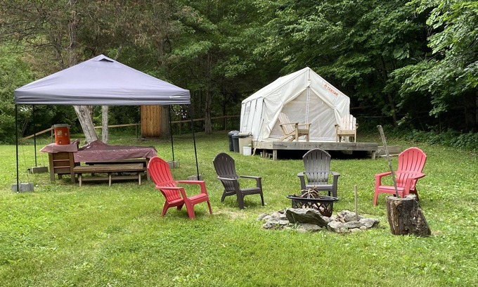 Hollowville RV Rental | Tentrr Signature Site - Honey Pot Farm Pond Paradise