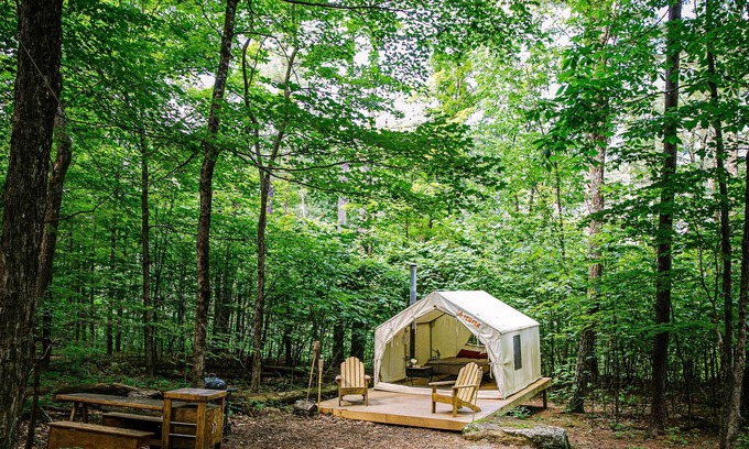 Catskill RV Rental | Tentrr Signature Site - The Old Catskill Game Farm Abandoned Zoo: Wooded Site