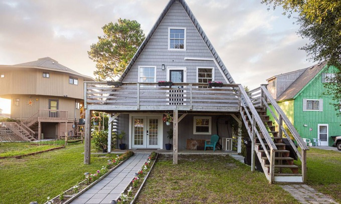 Colington Harbour House | The A-Frame. Canal front home in Colington Habour