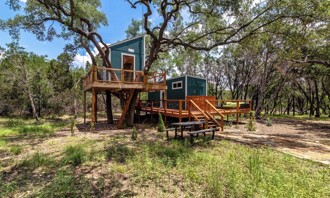 Georgetown Cabin | The Broken Tree Ranch: Tiny House & Treehouse in the Woods with Pool
