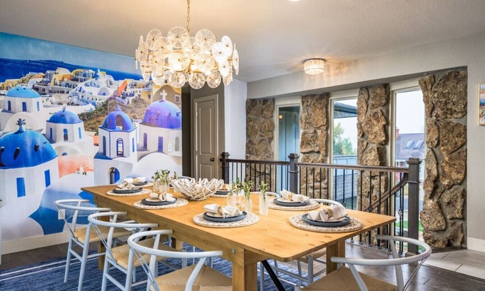 Scenic Heights House | The Santorini Retreat | Pool, Hot Tub, Game Room!