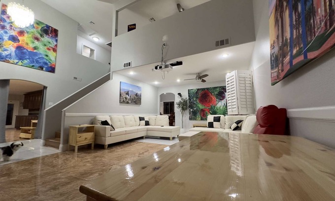 Las Vegas House | The Stone Sanctuary Northwest: Heated* Pool, Projector, Arcade Game, Billiards, Family Park Adjacent