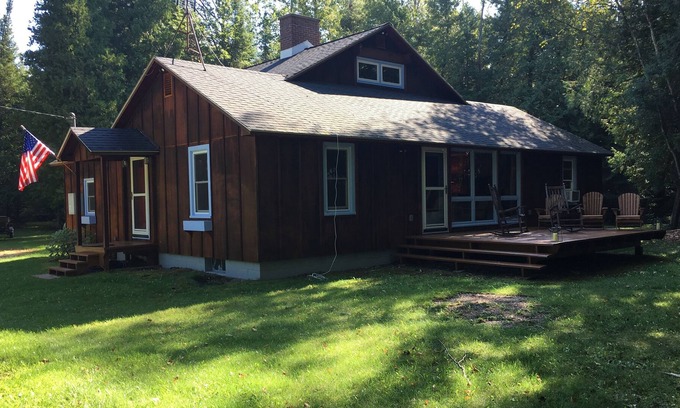 Leland House | Top of North Lake Leelanau - Secluded Lake Cottage w/ dock & sandy bottom