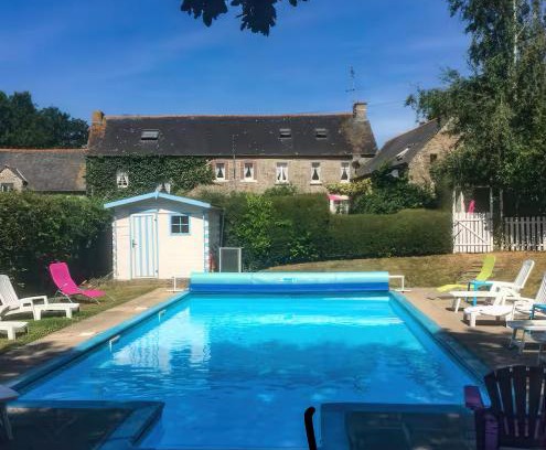 Plouguenast House | Two Cottages in Beautiful Brittany 5 Bedrooms Sleeps 10 Pets Welcome Heated Swimming Pool Free Wifi