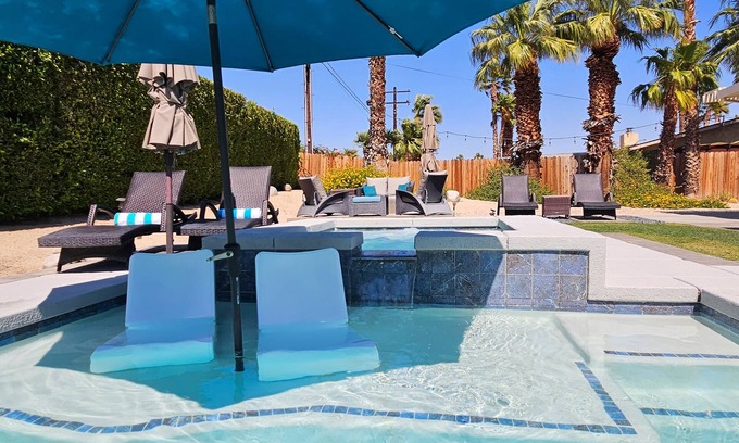 Desert Park Estates House | Unforgettable mountain view home, game room, heated pool/spa, fire pit