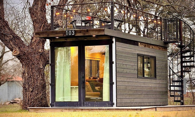 Waco House | Unique Container Home with Skyline Views