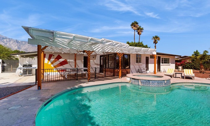 Racquet Club South House | Updated mid-century gem with private pool, spa, gas grill, and free WiFi