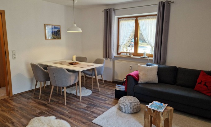 Aschau im Chiemgau Apartment | Vacation apartment Murmeltier 49 sqm, separate bedroom and south-west facing terrace